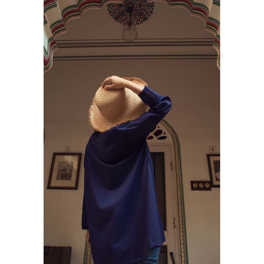 INDIGO OVERSIZED SHIRT (Shirt-Indigo) - Tokree Shop Jaipur