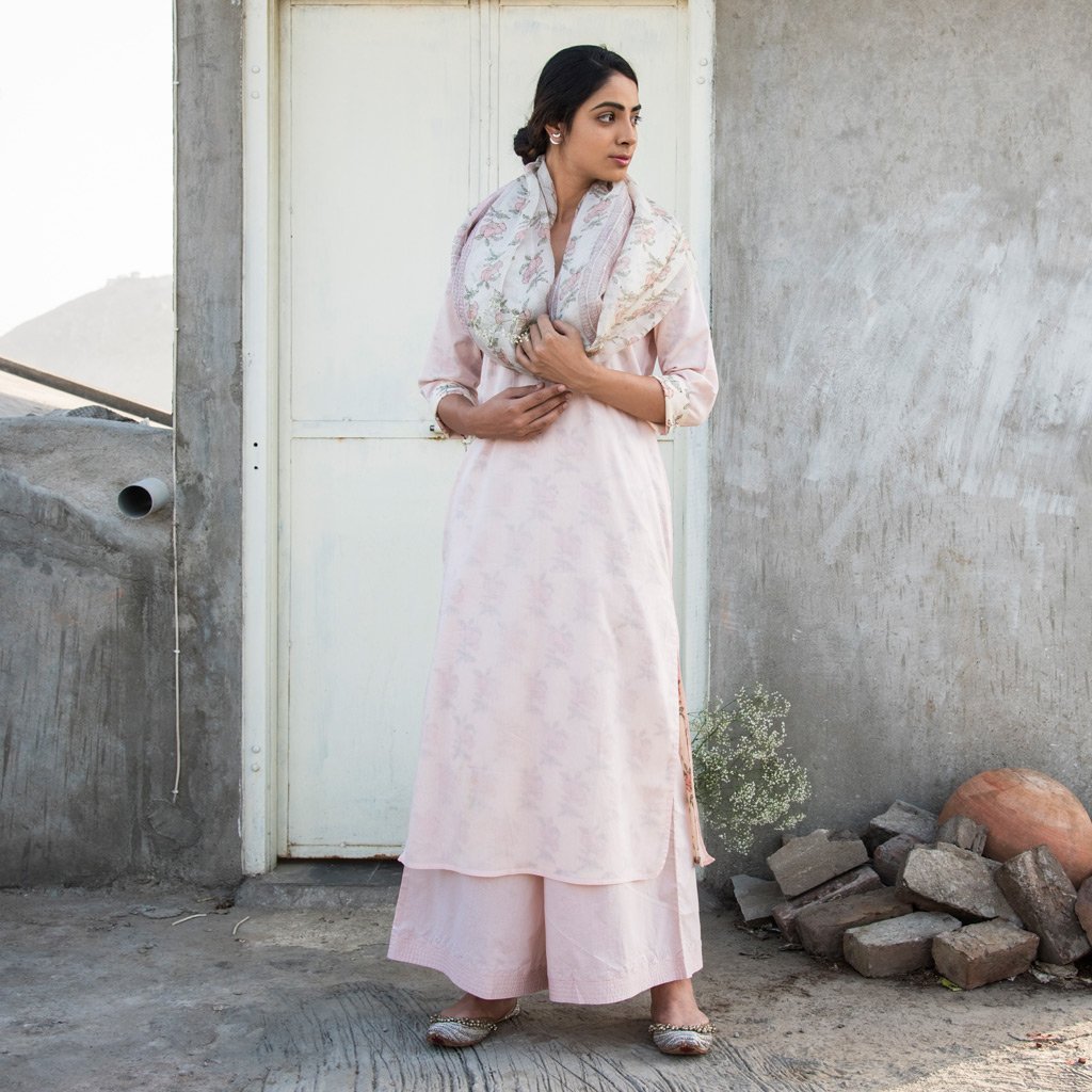 ALIYA (Kurta/Dress-Powder Pink) - Tokree Shop Jaipur