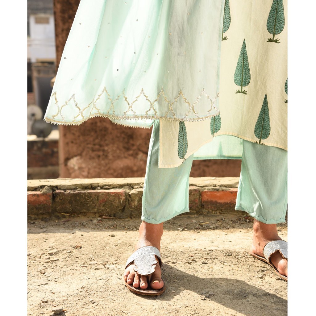 VINEETA (Kurta/Dress-Sea Green) - Tokree Shop Jaipur