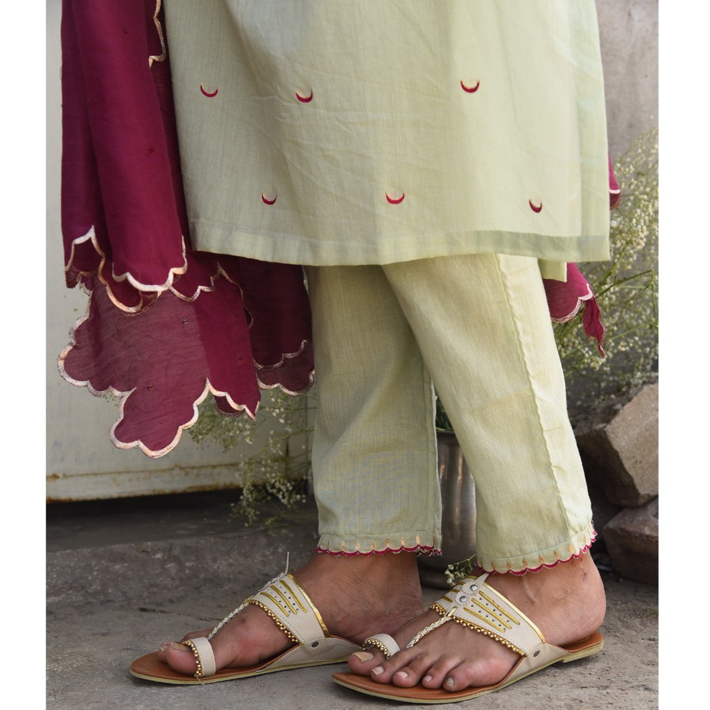 CHAAND SET (Kurta/Pant-Pista Green) - Tokree Shop Jaipur