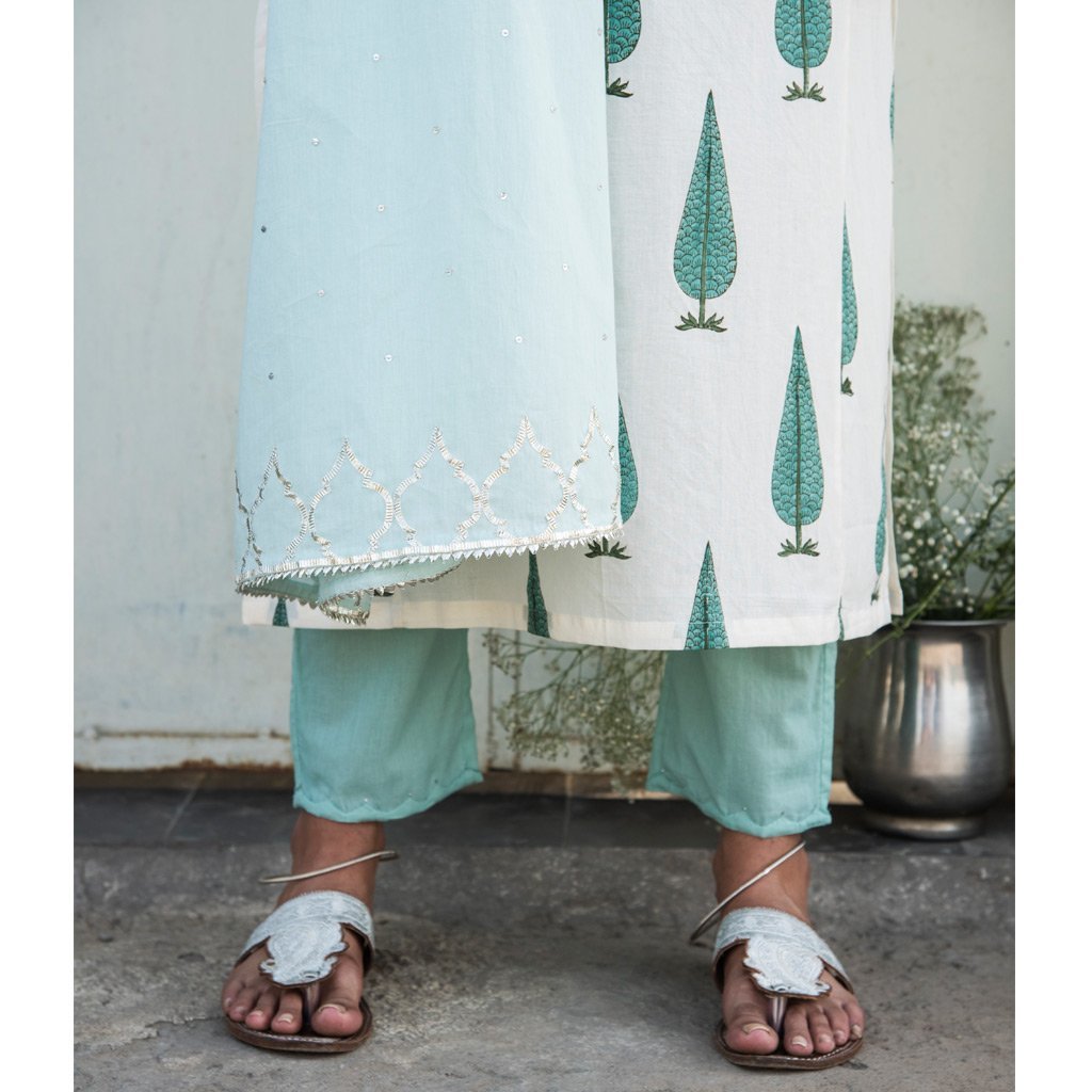 ASHA (Pant/Pajama-Aqua) - Tokree Shop Jaipur