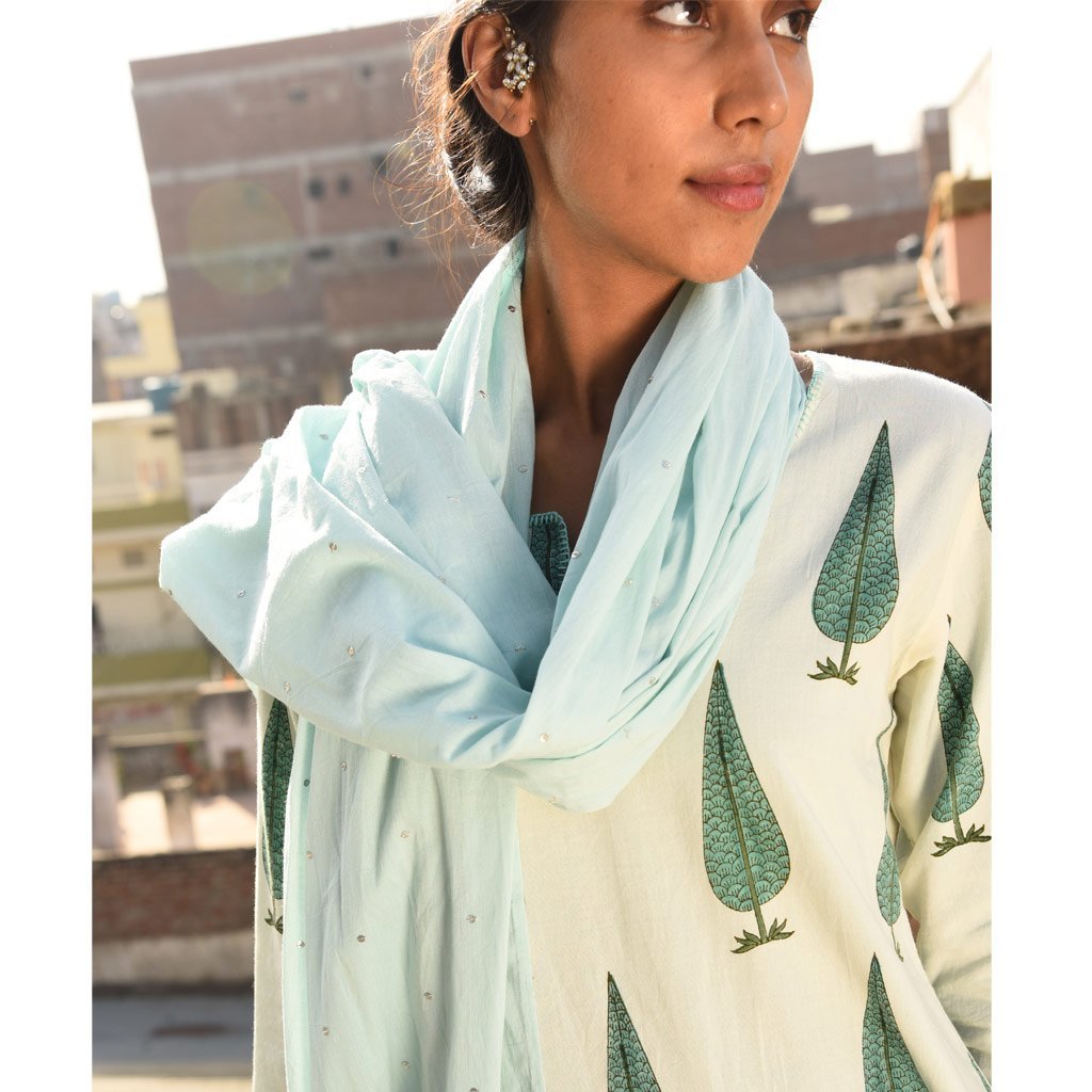 LEHER (Dupatta-Sea Green)