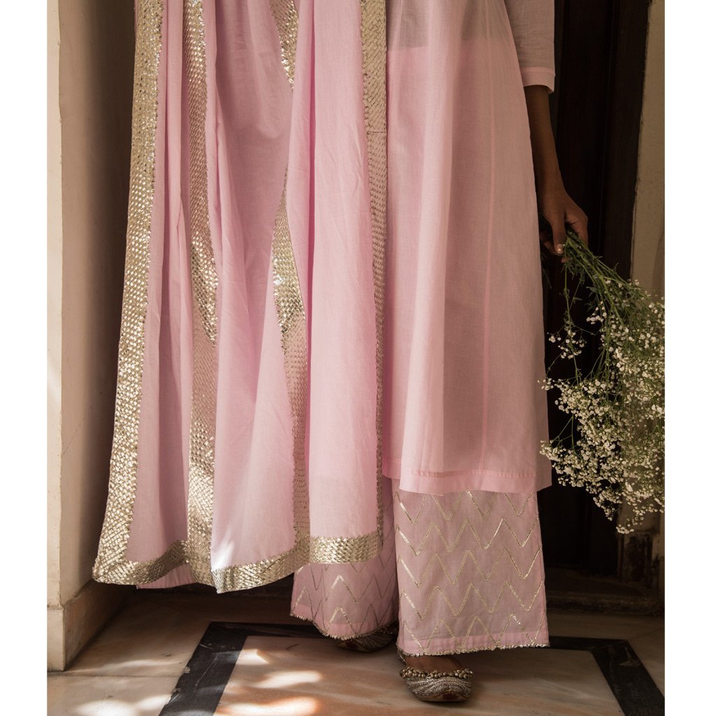 DAYANITA (Dupatta-Powder Pink) - Tokree Shop Jaipur