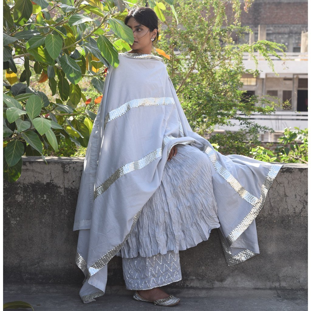 DEEKSHA (Dupatta-Grey) - Tokree Shop Jaipur