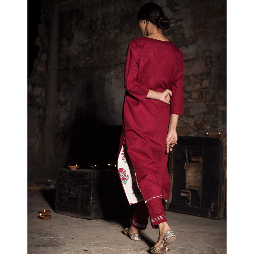 BEENU (Pant/Pajama-Maroon) - Tokree Shop Jaipur