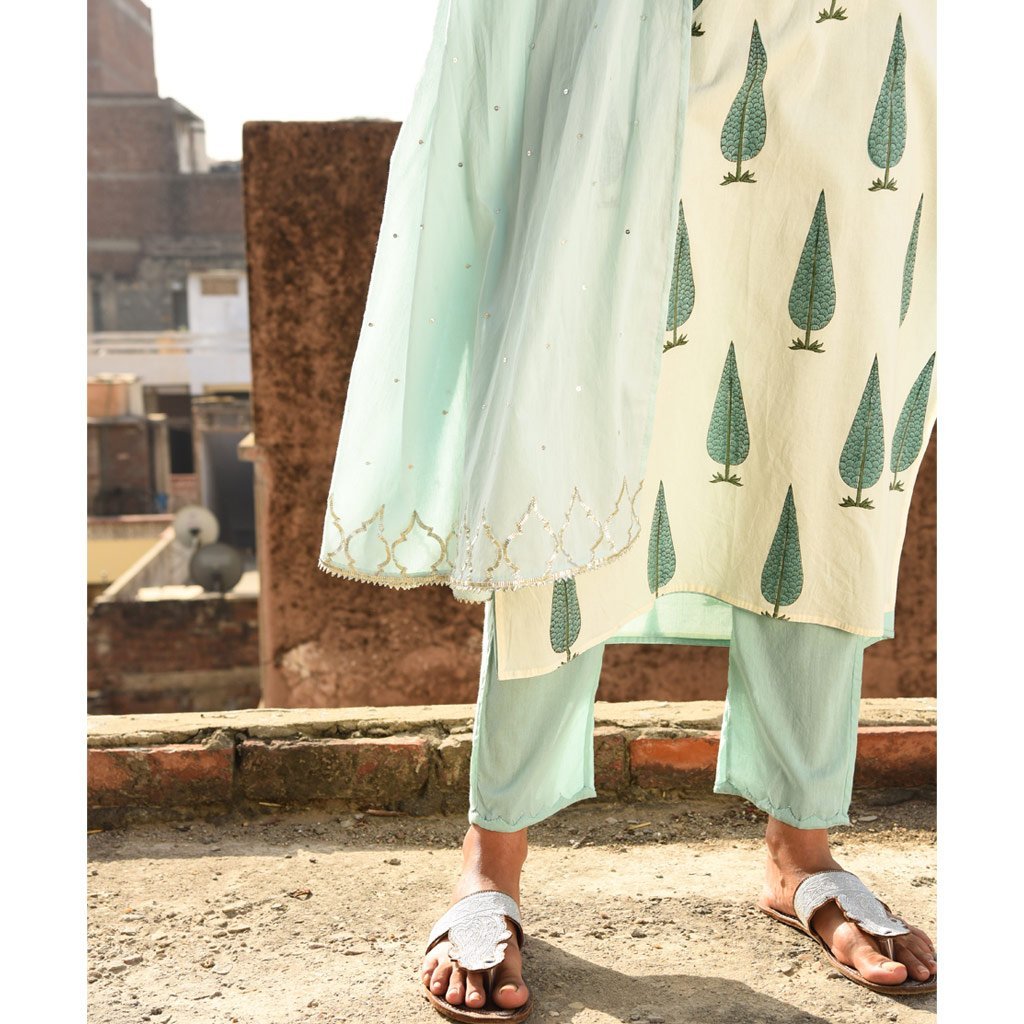 VINEETA (Kurta/Dress-Sea Green) - Tokree Shop Jaipur