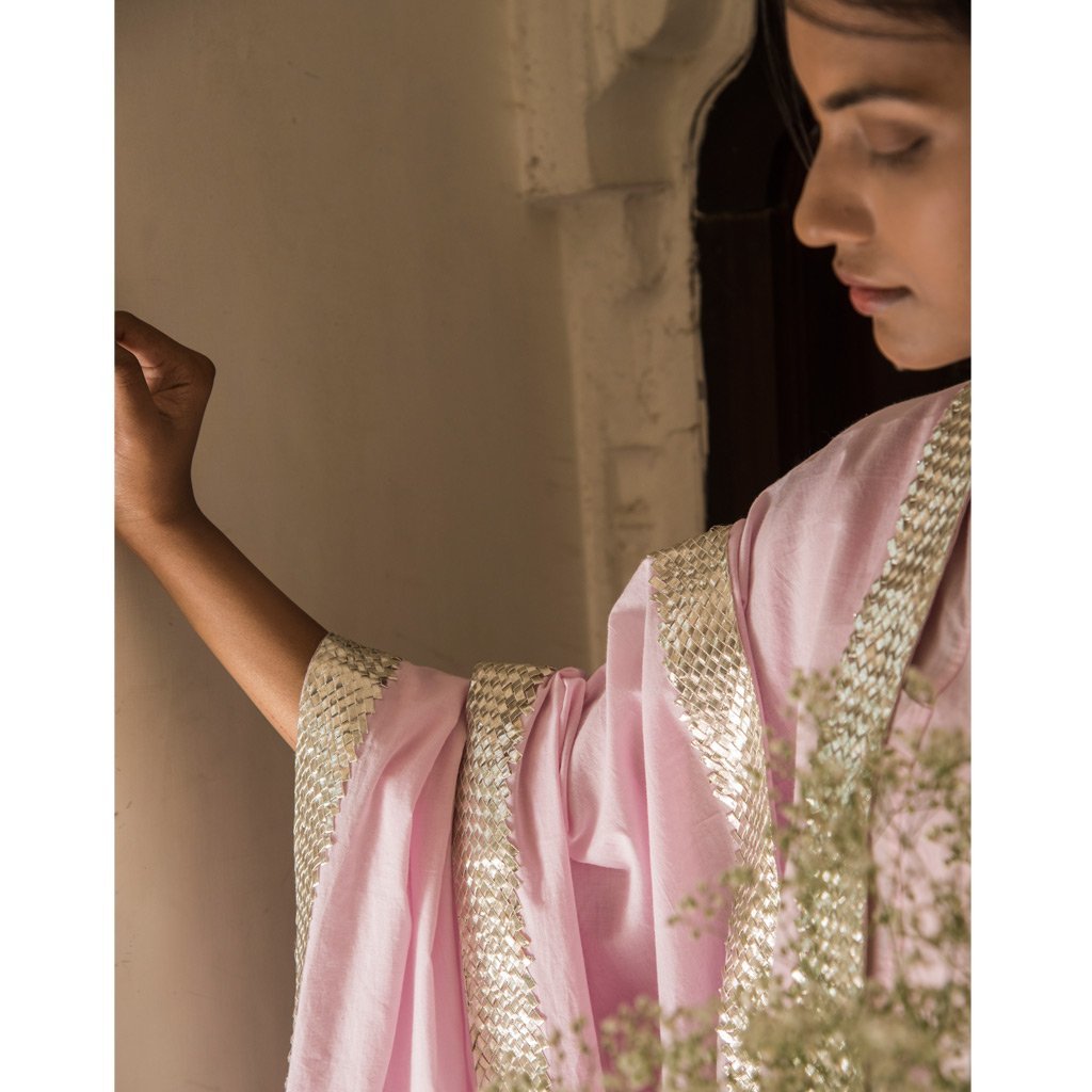 DAYANITA (Dupatta-Powder Pink) - Tokree Shop Jaipur