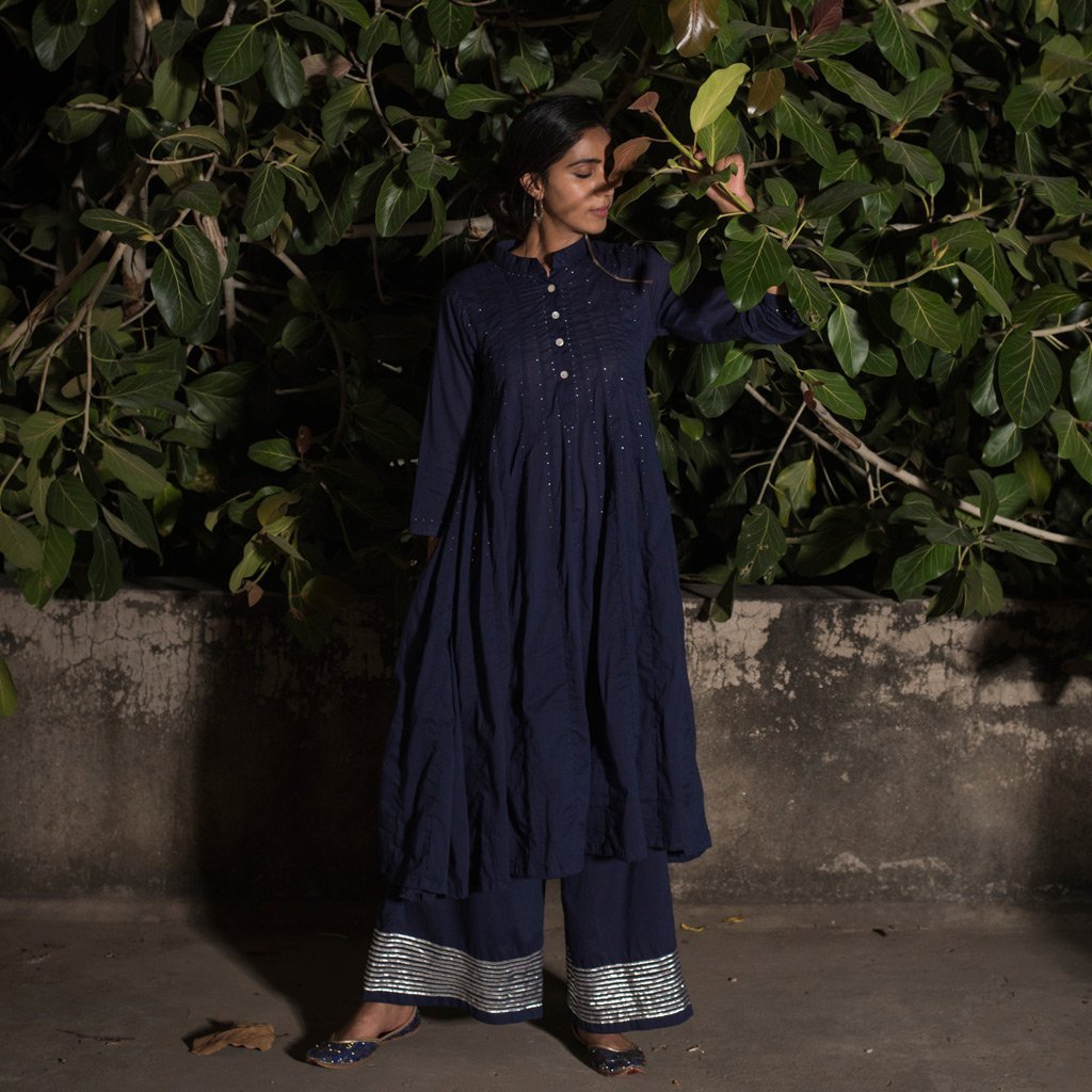 CHAITALI (Kurta/Dress-Navy Blue) - Tokree Shop Jaipur