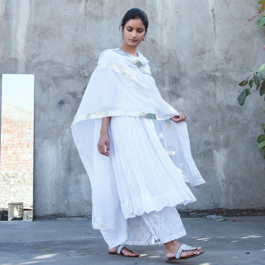 DEEPALI (Dupatta-White) - Tokree Shop Jaipur