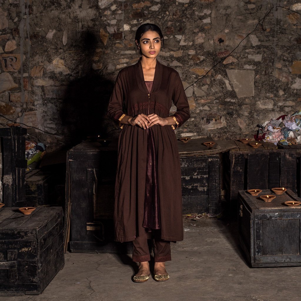 CHETNA (Dress/Kurta-Brown) - Tokree Shop Jaipur