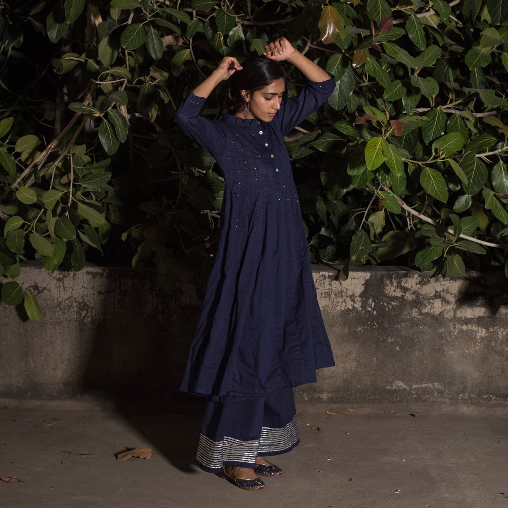 CHAITALI (Kurta/Dress-Navy Blue) - Tokree Shop Jaipur