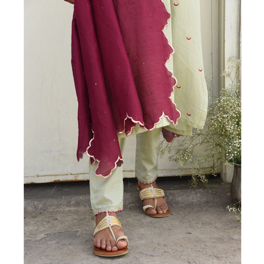 CHAAND SET (Kurta/Pant-Pista Green) - Tokree Shop Jaipur