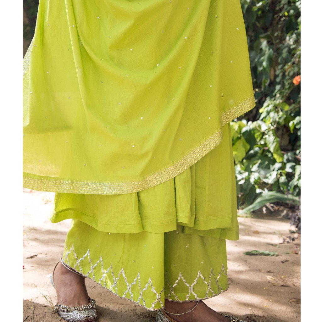 BANDITA (Pant/Pajama-Lime Green) - Tokree Shop Jaipur