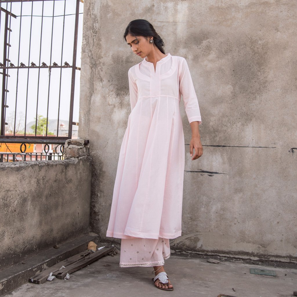 JAANVI (Pant/Pajama-Powder Pink) - Tokree Shop Jaipur