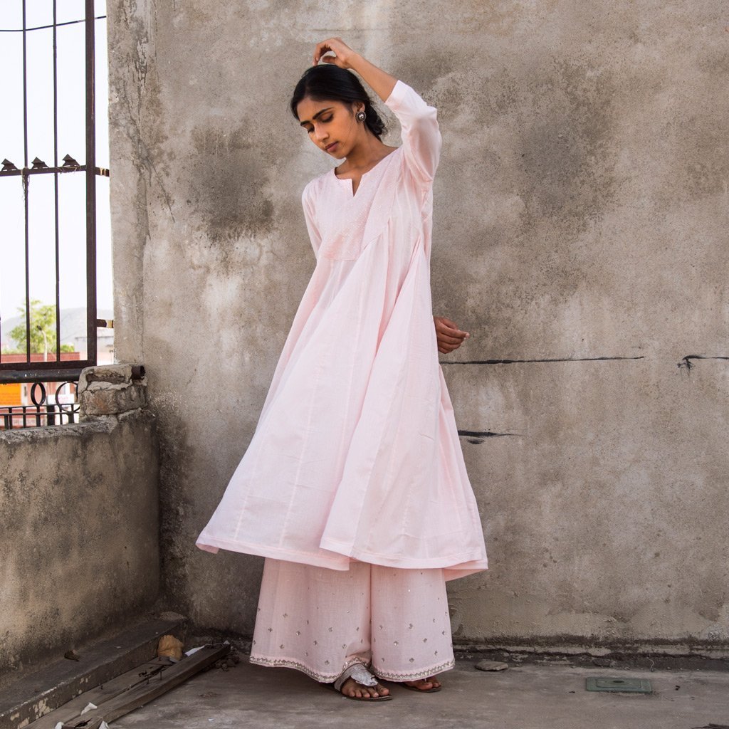 JAANVI (Pant/Pajama-Powder Pink) - Tokree Shop Jaipur