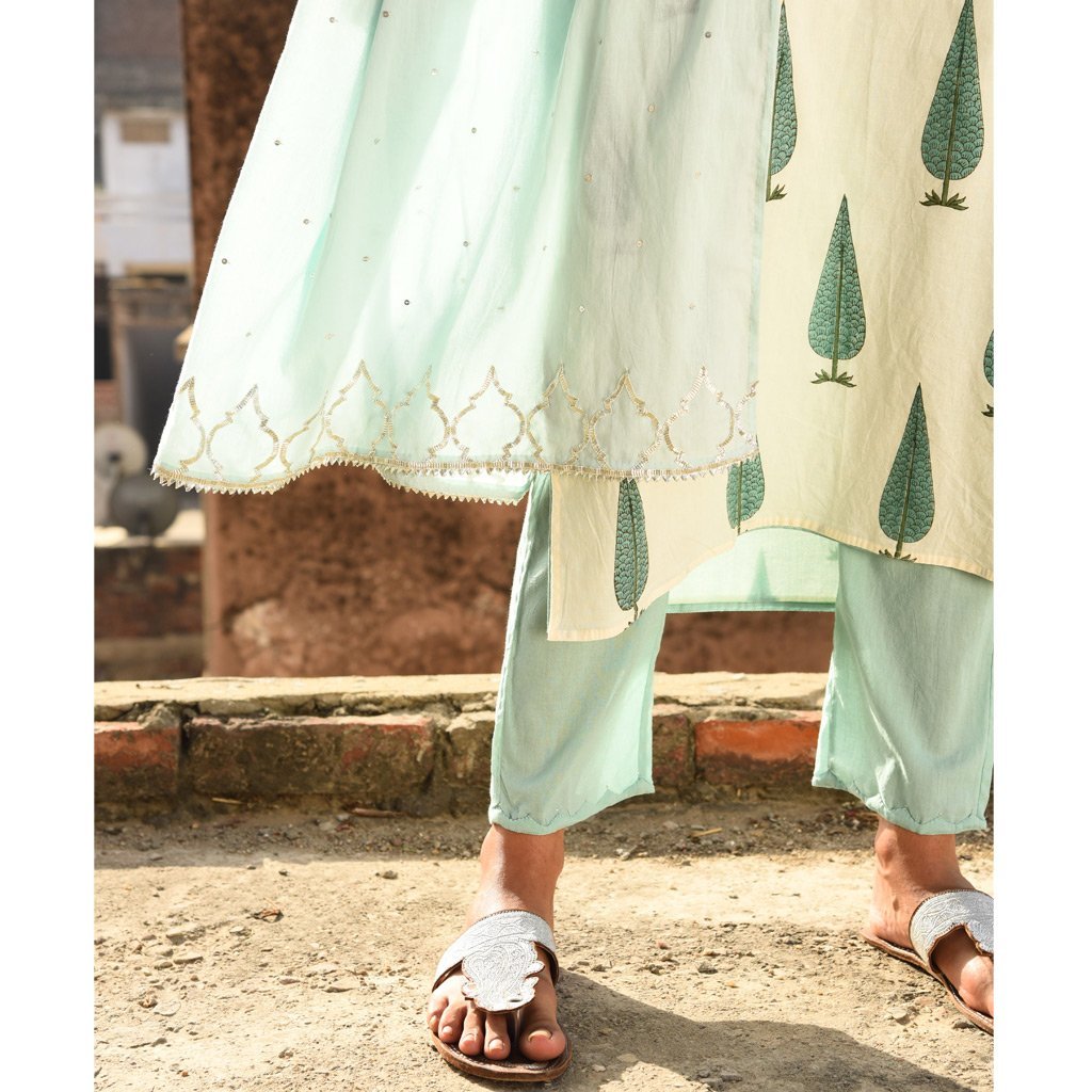 VINEETA (Kurta/Dress-Sea Green) - Tokree Shop Jaipur