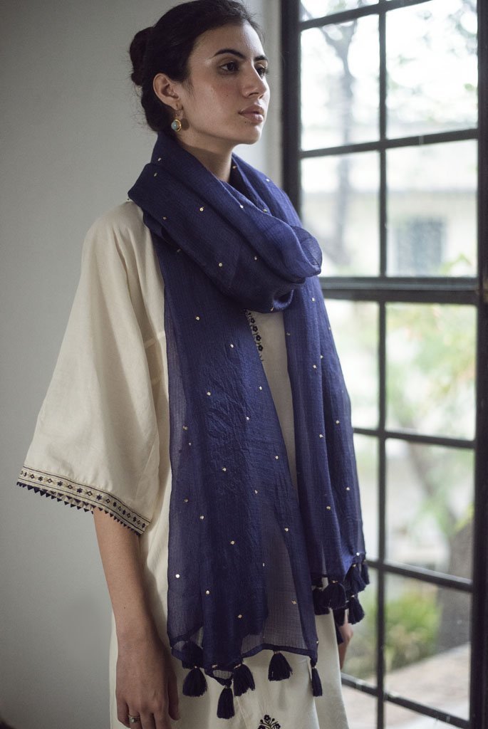 INDIGO DUPATTA - Tokree Shop Jaipur