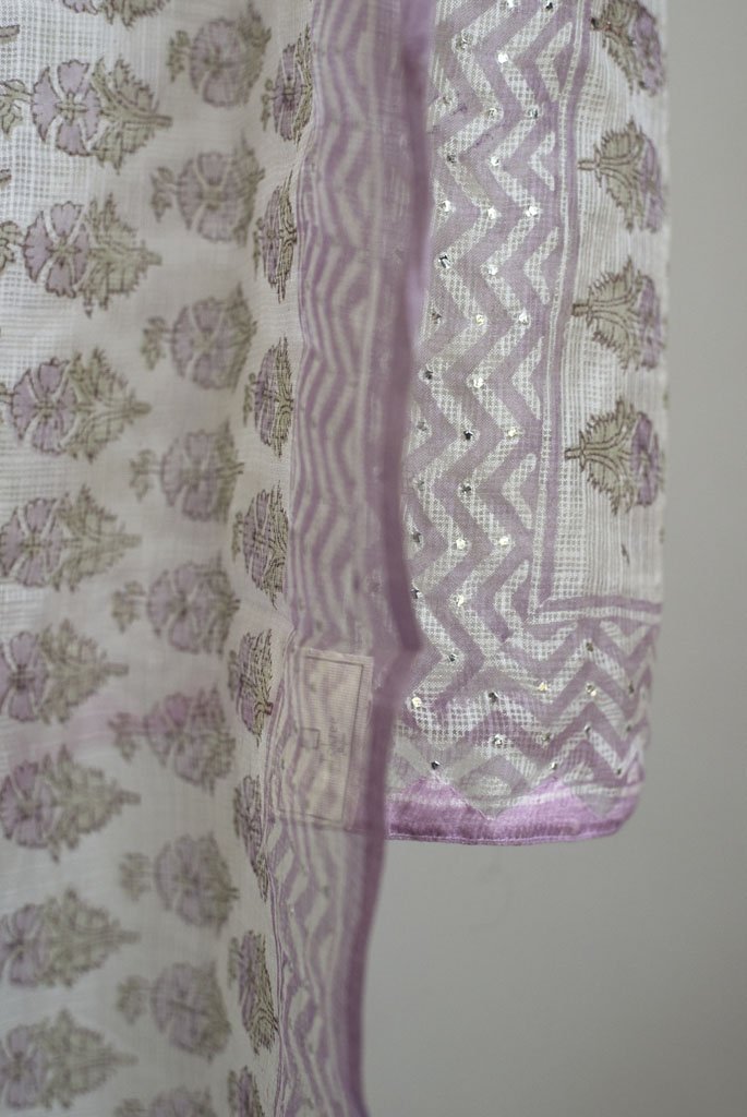 RENÉ (LAVENDER PRINTED DUPATTA) - Tokree Shop Jaipur