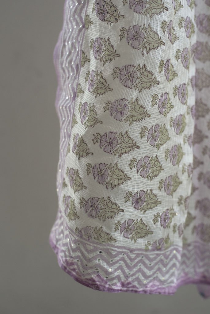 RENÉ (LAVENDER PRINTED DUPATTA) - Tokree Shop Jaipur